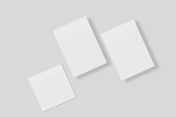 Blank paper for mockup. 3D Render.	
