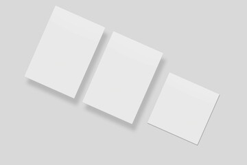 Blank paper for mockup. 3D Render.	
