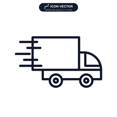 fast delivery truck icon symbol template for graphic and web design collection logo vector illustration