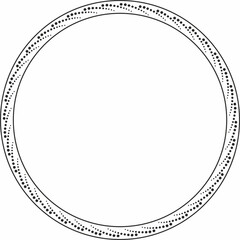 Vector round monochrome abstract european ornament. Classical frame of the peoples of Europe. Ancient Greece, Roman Empire, Italy, France.