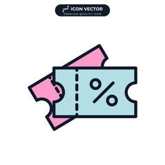 coupon. discount, sale icon symbol template for graphic and web design collection logo vector illustration
