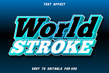 Naklejka na ściany i meble World Stroke Editable Text Effect Emboss Modern Style