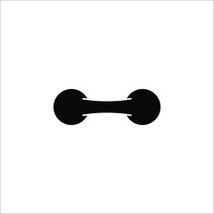 Dumbbell line outline icon, fitness equipment sign isolated on white background