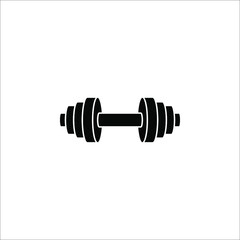 Dumbbell line outline icon, fitness equipment sign isolated on white background