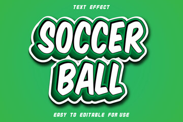 Soccer Ball Editable Text Effect Emboss Modern Style
