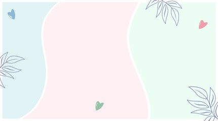 Horizontal banner in pastel colors Vector abstract background. Elegant modern template in pink and green colors with place for text.