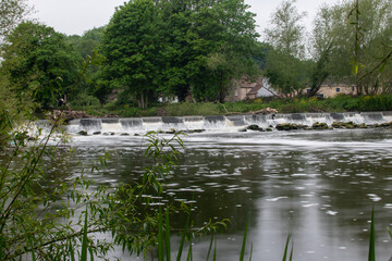 Fototapeta premium Canal and lock at Sprotbrough, near Doncaster, south Yorkshire