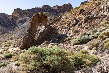 Zapato de la Reina, a famous rock formation in Teide National Park, Tenerife, Spain