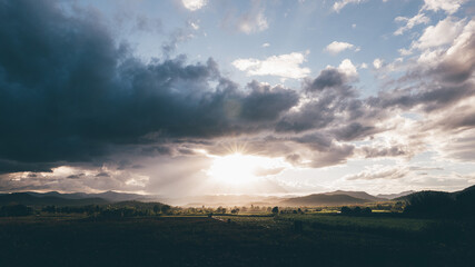 sunset over the earth 