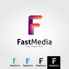 Letter f logo template - vector