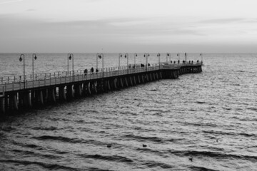 Obraz premium Gdynia Orlowo pier in the morning. Baltic Sea, Poland