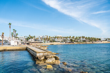 Paphos, Cyprus, beautiful views of Cyprus, Mediterranean Sea, aerial view