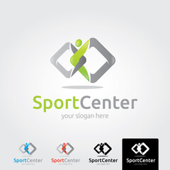 Sport center logo template - vector