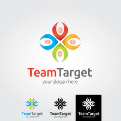 Team target logo template - vector