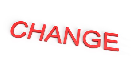 3d rendering illustration of change word lettering