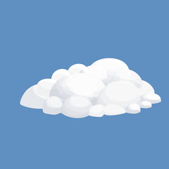 Cloud fluffy clip art, sky, weather element in cartoon style isolated on white background. Nature clip art.
