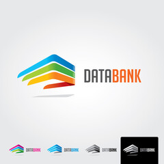 Data bank logo template - vector
