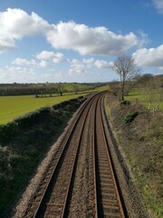 Obraz premium Train tracks near grampound cornwall UK