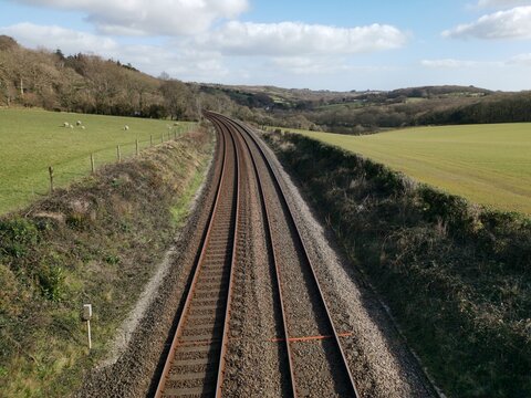 Train tracks near grampound cornwall UK