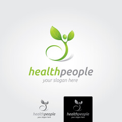 Health people logo template - vector