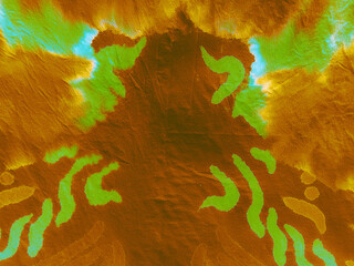 Onyx Brush Stroke Colors. Yellow Abstract Art.
