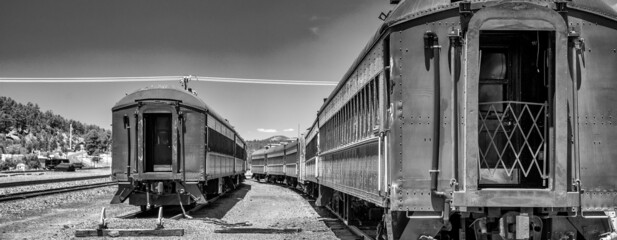 Old abandoned trains in a local train station. © jovannig