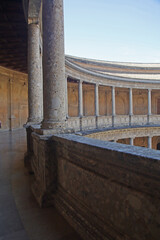 The inner yard of Carlos V palace in Granada, Spain