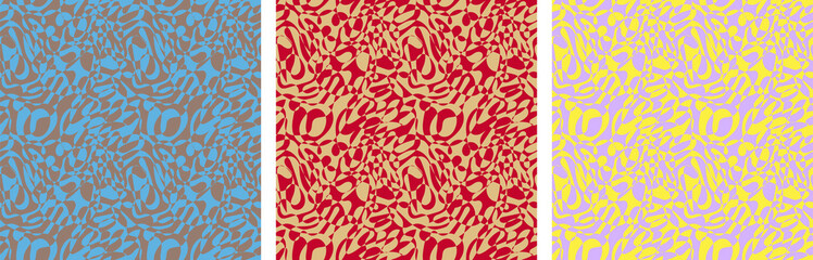 Fototapeta premium Set of vector geometric seamless patterns