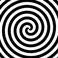 Vector black and white spiral. Hypnotic monochrome illustration.