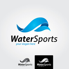 Water sports logo template - vector