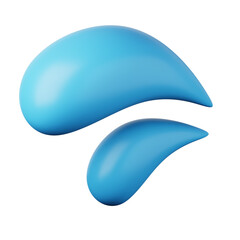 Water drops splash bubble high quality 3D render illustration icon.