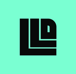 LLD letters monogrammin square form vector. LLD company name initial letters icon.