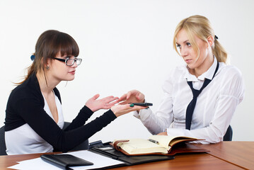 Business women communicates in office