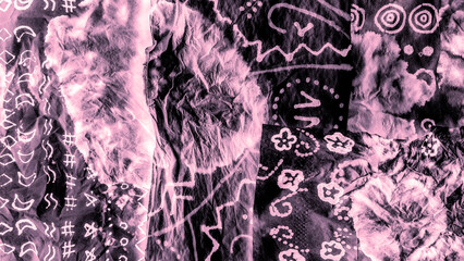 Taupe Painted Water. White Tye Dye Background.