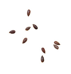 Sesame seeds isolated on white background.