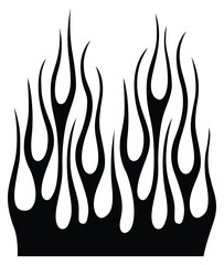 Vector fire flame hot rod fire tribal flame silhouette graphic