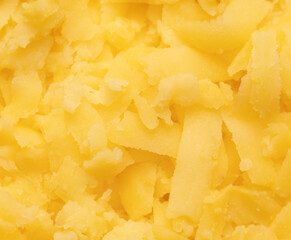 Sliced boiled potatoes as a background.