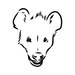 Graphical vintage sketch of hyena ,vector illustration