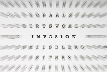 Word Invasion in crossword letters with motion focus effect