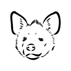 Graphical vintage sketch of hyena ,vector illustration
