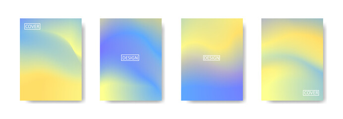 Naklejka premium set of abstract background with beautiful gradation color, colorful background for poster flyer banner backdrop.vertical banner.cool fluid background vector illustration
