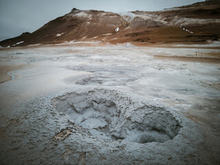 Hverir mud hot springs in Myvatn lake, Iceland