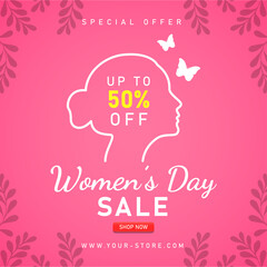 Fototapeta na wymiar International women day sale background design