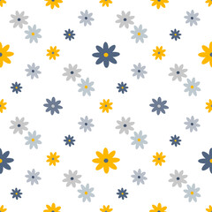 flowers simple seamless background.floral spring pattern. Vector illustration