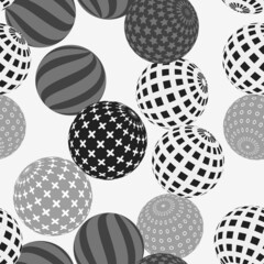 Retro 3d illustration of abstract balls, great design for any purpose. Modern poster for cover design. Vector seamless technology background. Background wall design.