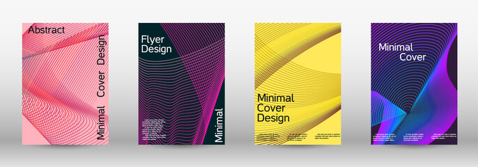 Minimum vector coverage. A set of modern abstract covers. Modern abstract background. Creative backgrounds from abstract lines to create a fashionable abstract cover, banner, poster, booklet.