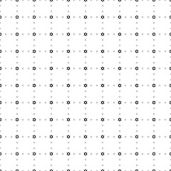Square seamless background pattern from black star of David symbols are different sizes and opacity. The pattern is evenly filled. Vector illustration on white background