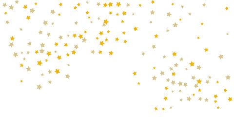 Star confetti. Golden casual confetti background. Bright design pattern. Vector template with gold stars. Suitable for your design, cards, invitations, gift, vip