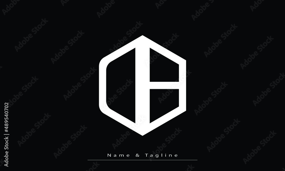 Fototapete alphabet letters initials monogram logo db, db