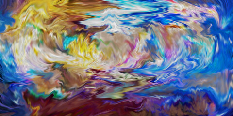 Colorful swirling background.  Every color in the rainbow is in this panoramic artwork.